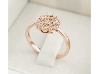 Ring 14 karaat roségoud diamant - afbeelding 3 van  4
