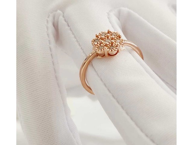 Ring 14 karaat roségoud diamant - afbeelding 4 van  4