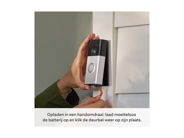 Ring battery video doorbell draadloos 1440p hd-video zilver - afbeelding 2 van  3