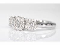 Ring met drie chatons van diamanten 0.75 carat - afbeelding 4 van  6
