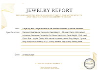 Ring met grote tanzaniet en diamanten - afbeelding 2 van  5