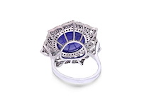Ring met grote tanzaniet en diamanten - afbeelding 5 van  5