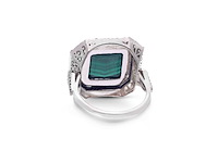 Ring met malachiet en diamanten met onyx - afbeelding 5 van  5