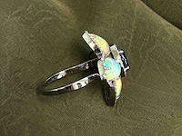 Ring met natuurlijke edelstenen en diamant - afbeelding 3 van  4