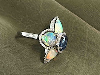 Ring met natuurlijke edelstenen en diamant - afbeelding 4 van  4