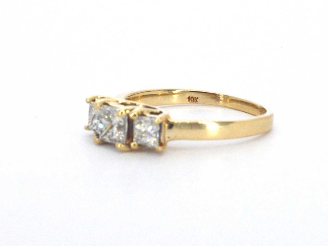 Ring met princess geslepen diamanten 1.00 carat totaal - afbeelding 4 van  9