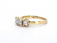 Ring met princess geslepen diamanten 1.00 carat totaal - afbeelding 4 van  9