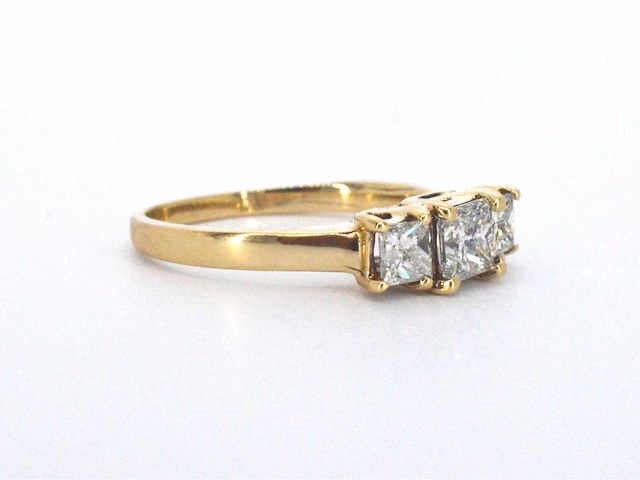 Ring met princess geslepen diamanten 1.00 carat totaal - afbeelding 5 van  9