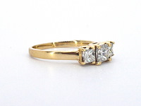 Ring met princess geslepen diamanten van 1.00 carat totaal - afbeelding 5 van  10