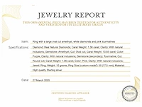 Ring ovaal amethist diamant toermalijn - afbeelding 3 van  5