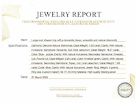 Ring tanzaniet topaas smaragd diamant - afbeelding 5 van  5