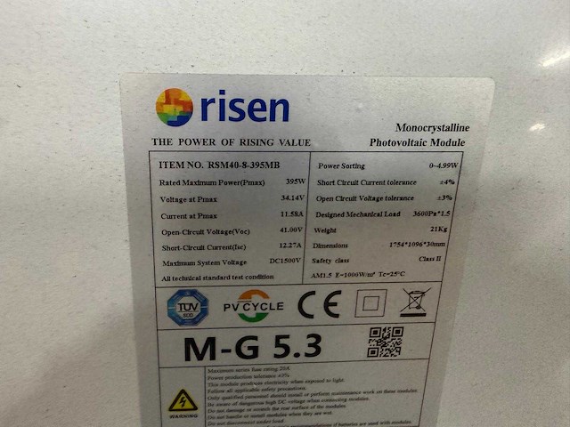 Risen - set van 4 zonnepanelen (395 wp) - solax 2.5 kw omvormer - afbeelding 3 van  4
