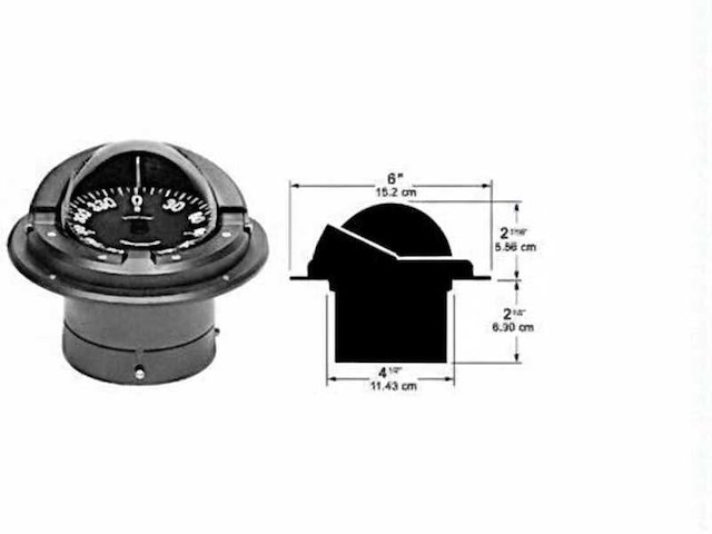 Ritchie helmsman hf-72 flush mount compass black - afbeelding 3 van  6