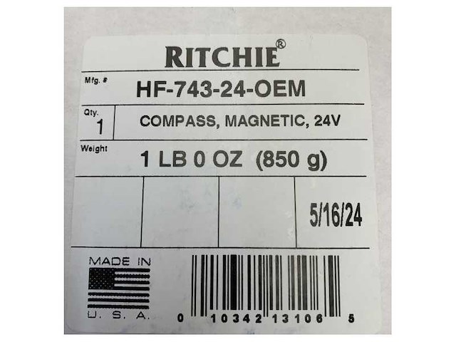 Ritchie helmsman hf-743 24v marine compass - boat navigation - afbeelding 6 van  7