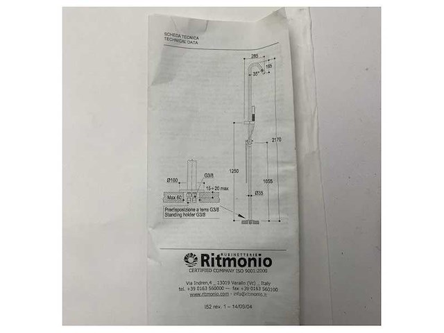 Ritmonio 31850470h1crl standing shower column elegant design - afbeelding 2 van  4