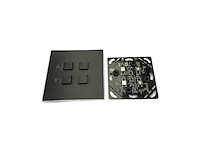 Riva plh skin 4-button plate chrome black front - 470819 - afbeelding 1 van  2