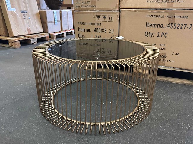 Riverdale - salontafel rocco goud 82cm - goud - afbeelding 1 van  11