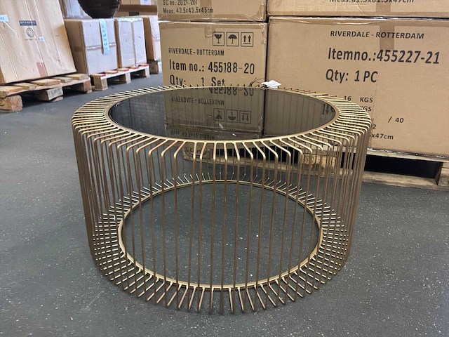 Riverdale - salontafel rocco goud 82cm - goud - afbeelding 3 van  6