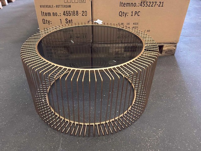 Riverdale - salontafel rocco goud 82cm - goud - afbeelding 6 van  12