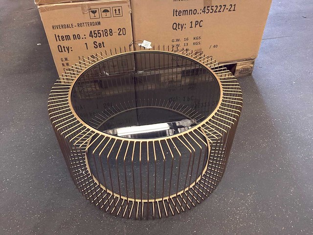 Riverdale - salontafel rocco goud 82cm - goud - afbeelding 7 van  12