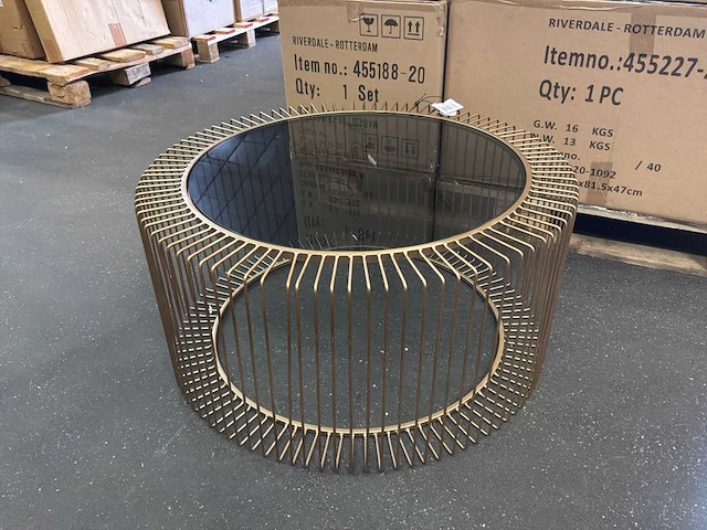 Riverdale - salontafel rocco goud 82cm - goud - afbeelding 9 van  12