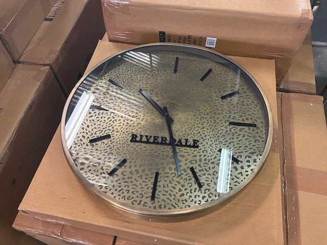 Riverdale - wandklok levy rond - ø50cm - goud (5x) - afbeelding 4 van  9