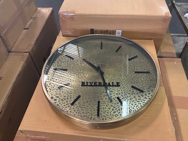 Riverdale - wandklok levy rond - ø50cm - goud - afbeelding 2 van  9