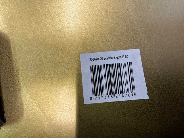 Riverdale - wandklok levy rond - ø50cm - goudprint - goud - afbeelding 5 van  7