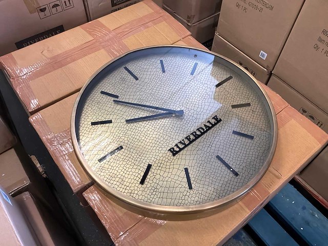 Riverdale - wandklok levy rond - ø50cm - goudprint - goud - afbeelding 8 van  9