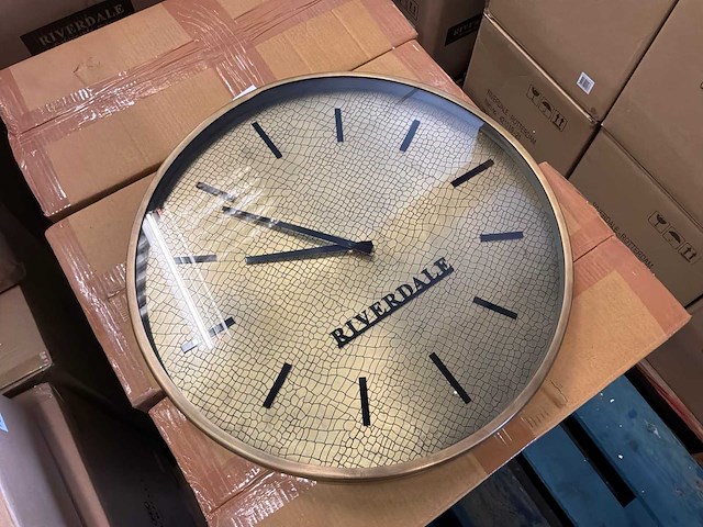 Riverdale - wandklok levy rond - ø50cm - goudprint - goud - afbeelding 9 van  9