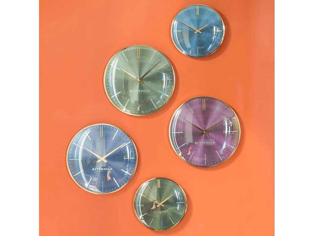 Riverdale - wandklok milena rond - ø40cm - violet - paars (2x) - afbeelding 1 van  3