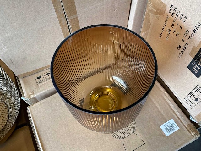 Riverdale - windlicht lois amber 24cm bruin (4x) - afbeelding 3 van  3