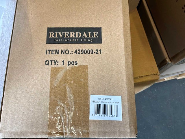 Riverdale - windlicht lois amber 24cm bruin (4x) - afbeelding 7 van  8