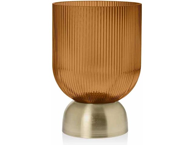 Riverdale - windlicht lois amber 24cm bruin (4x) - afbeelding 8 van  8