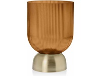 Riverdale - windlicht lois amber 24cm bruin (4x) - afbeelding 8 van  8