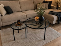 Riverdale bijzettafel amaro 60cm zwart - set van 2 - afbeelding 1 van  2
