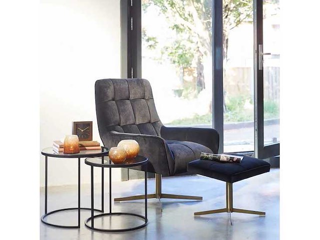 Riverdale bijzettafel romy zwart 50 cm (set van 2) - afbeelding 1 van  5