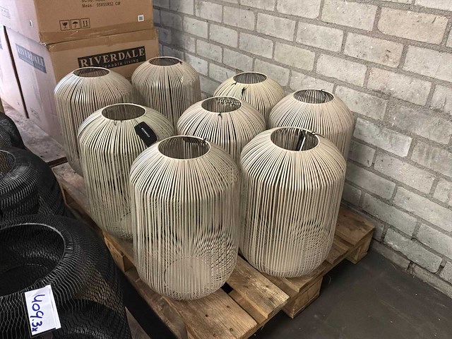 Riverdale flo windlicht 45cm - zand (8x) - afbeelding 1 van  1