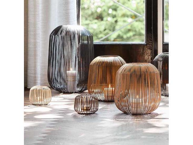 Riverdale flo windlicht 45cm - zand - afbeelding 3 van  8