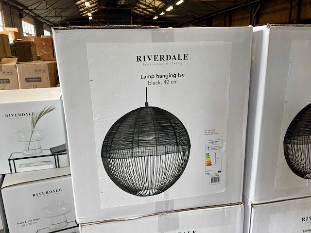 Riverdale hanglamp ise zwart 42 cm - afbeelding 2 van  3