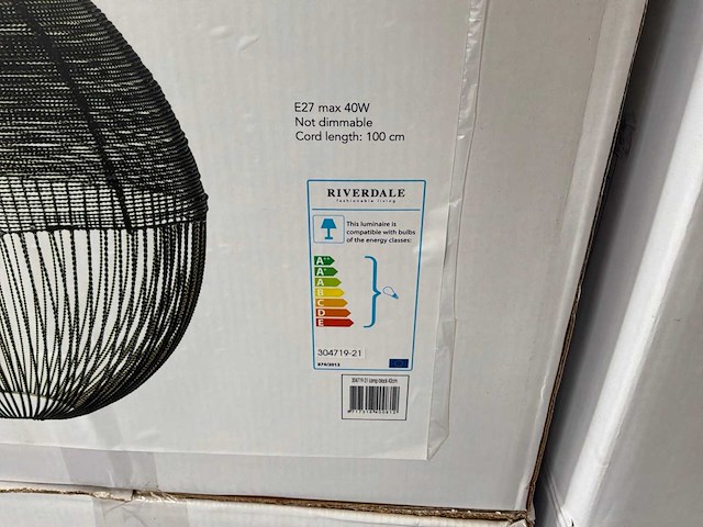 Riverdale hanglamp ise zwart 42 cm - afbeelding 4 van  5