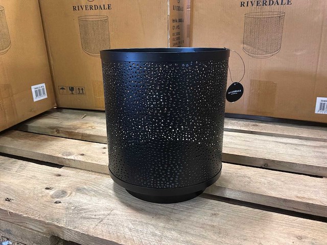 Riverdale hurricane windlicht zwart 24 cm (4x) - afbeelding 1 van  8