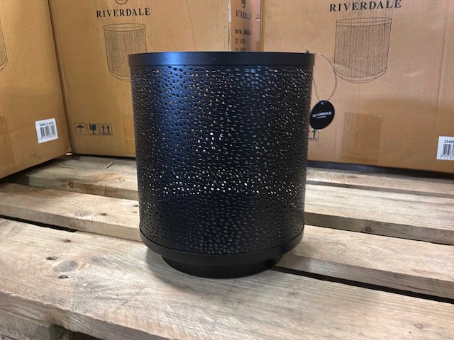 Riverdale hurricane windlicht zwart 24 cm (4x) - afbeelding 2 van  8