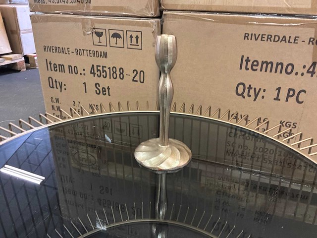 Riverdale kandelaar lue goud 21 cm (6x) - afbeelding 2 van  8