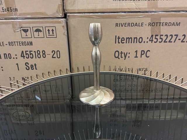 Riverdale kandelaar lue goud 21 cm (6x) - afbeelding 3 van  6