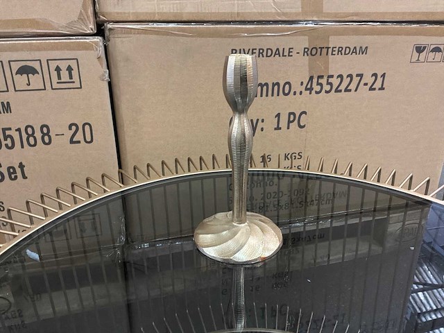 Riverdale kandelaar lue goud 21 cm (6x) - afbeelding 1 van  2