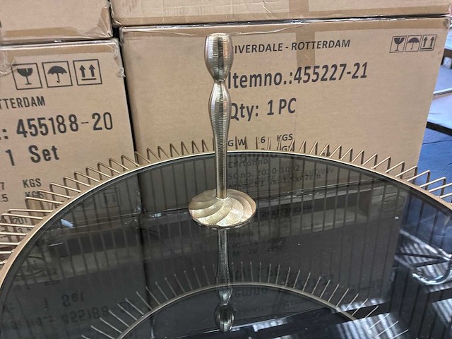 Riverdale kandelaar lue goud 26 cm (5x) - afbeelding 1 van  3