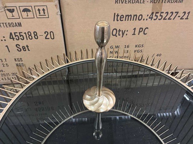 Riverdale kandelaar lue goud 26 cm (6x) - afbeelding 1 van  5