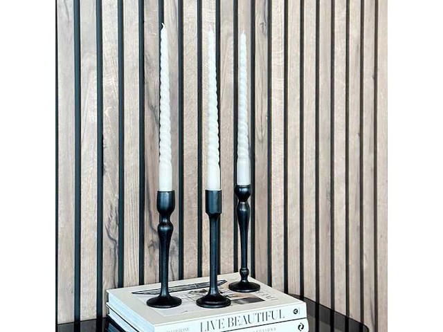 Riverdale kandelaar lue zwart 21cm (12x) - afbeelding 1 van  8