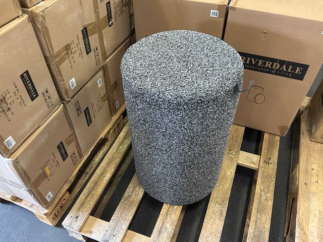 Riverdale opberg poef didi 60cm zwart boucle - afbeelding 5 van  8